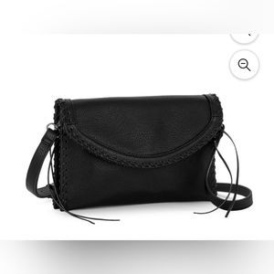 NWT/LP BLUE LINEA PELLE Whipstitch Cross Bod